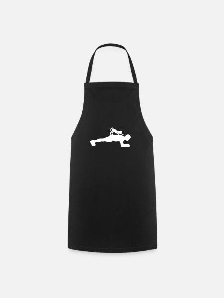 Your Cat helps you to make planking harder as in - Cooking Apron - black