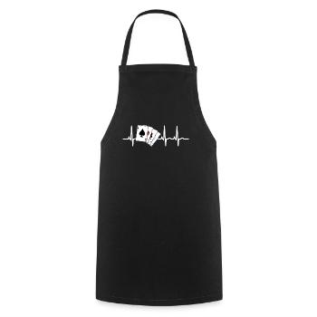 Cartes de Poker ECG - Tablier de cuisine - noir - Devant - AI Model Male 185 dark (185cm)