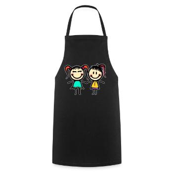 Girlfriend Best Friends - Cooking Apron - black - Front - AI Model Male 185 dark (185cm)