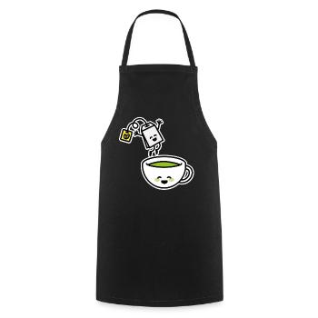 Thé Vert Matcha Thé Rouge Kawaii Tasse de thé dessin animé - Tablier de cuisine - noir - Devant - AI Model Male 185 dark (185cm)