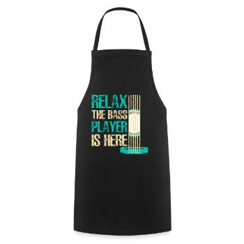 Bass Joueur - Tablier de cuisine - noir - Devant - AI Model Male 185 dark (185cm)