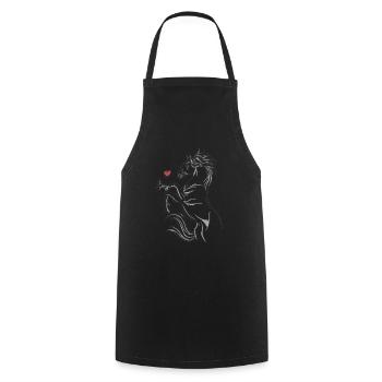 cheval fille chevaux amour équitation cheval fou - Tablier de cuisine - noir - Devant - AI Model Male 185 dark (185cm)
