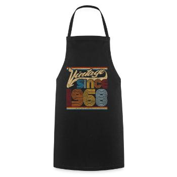 Vintage 1968 - Gift for 53rd Birthday - Cooking Apron - black - Front - AI Model Male 185 dark (185cm)