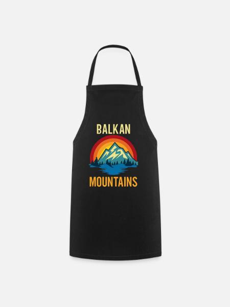 Balkan Mountains Sunset - Cooking Apron - black