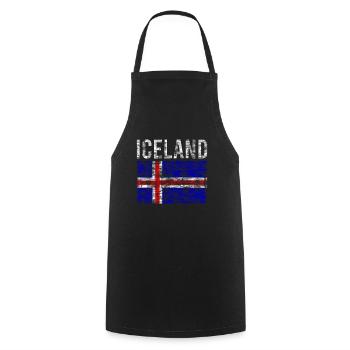 Island Flagge Vintage - Kochschürze - Schwarz - Vorne - AI Model Male 185 dark (185cm)