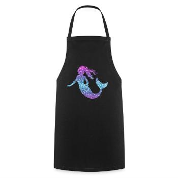 Glitter Mermaid Ladies Girl Gift Nixe - Cooking Apron - black - Front - AI Model Male 185 dark (185cm)
