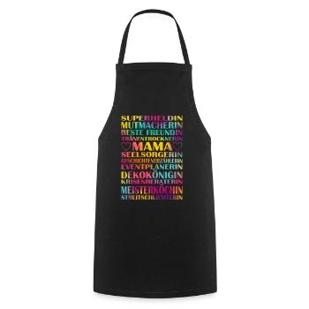 Fête des Mères - Tablier de cuisine - noir - Devant - AI Model Male 185 dark (185cm)