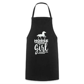 Cheval fille - Tablier de cuisine - noir - Devant - AI Model Male 185 dark (185cm)