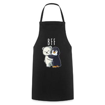 BFF beste Freunde für immer Partneroutfit Mädchen - Kochschürze - Schwarz - Vorne - AI Model Male 185 dark (185cm)