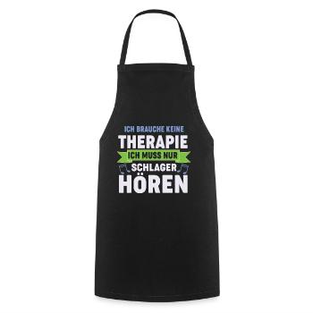 Ich muss Schlager hören - Kochschürze - Schwarz - Vorne - AI Model Male 185 dark (185cm)