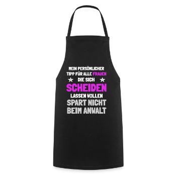 Frauen sollten nicht bei der Scheidung sparen - Kochschürze - Schwarz - Vorne - AI Model Male 185 dark (185cm)