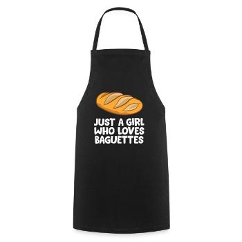 Just a Girl Who Loves Baguettes - Cooking Apron - black - Front - AI Model Male 185 dark (185cm)
