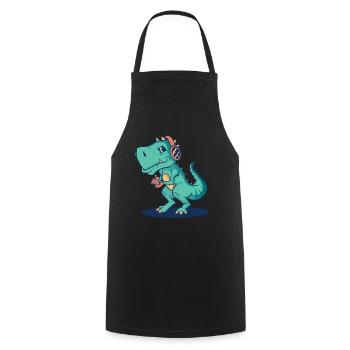 DinosaureS dinosaures T-rex Trex Tyrannosaurus dinosaure - Tablier de cuisine - noir - Devant - AI Model Male 185 dark (185cm)