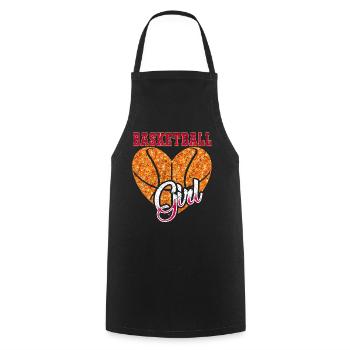 Basket-ball filles - Tablier de cuisine - noir - Devant - AI Model Male 185 dark (185cm)