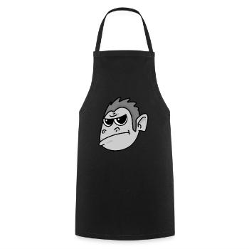 Gorilla Head - Cooking Apron - black - Front - AI Model Male 185 dark (185cm)