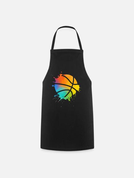 Basketball Players Basketballer Farbklecks - Cooking Apron - black