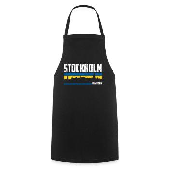 Stockholm Skyline - Kochschürze - Schwarz - Vorne - AI Model Male 185 dark (185cm)