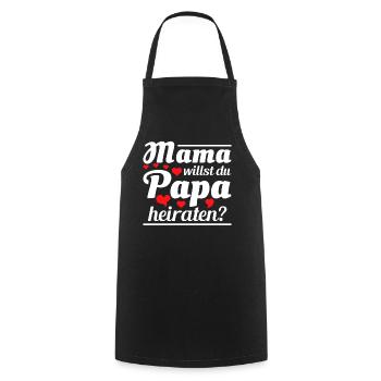 Want to get married? Marriage proposal ideas with child - Cooking Apron - black - Front - AI Model Male 185 dark (185cm)
