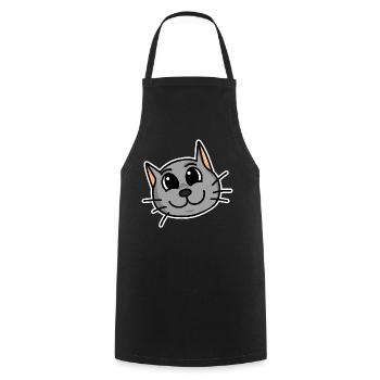 Niedliche Katze Kopf - Kochschürze - Schwarz - Vorne - AI Model Male 185 dark (185cm)