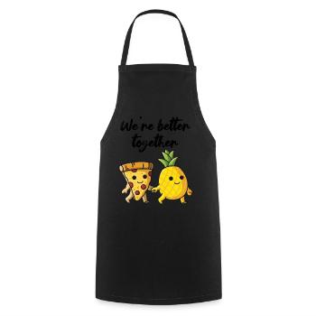 Pizza Hawaii Ananas Pizza essen Pizza & Ananas - Kochschürze - Schwarz - Vorne - AI Model Male 185 dark (185cm)