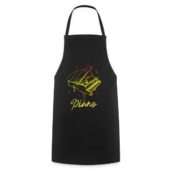 Piano - Tablier de cuisine - noir - Devant - AI Model Male 185 dark (185cm)