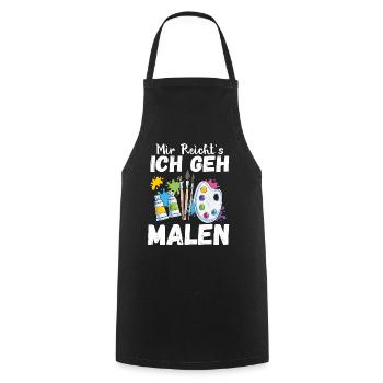 Mir Reicht's Ich geh Malen Lustiger Maler Spruch K - Kochschürze - Schwarz - Vorne - AI Model Male 185 dark (185cm)
