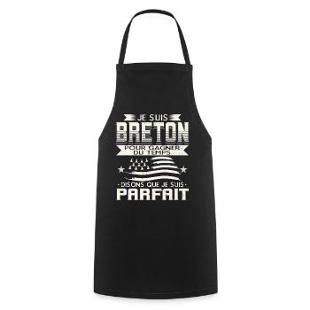 Je Suis Breton Humour - Tablier de cuisine - noir - Devant - AI Model Male 185 dark (185cm)
