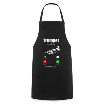 Trumpet Musical Instrument Fasnacht Wind Music Music - Cooking Apron - black - Front - AI Model Male 185 dark (185cm)