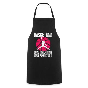 Basketball Girls - Cooking Apron - black - Front - AI Model Male 185 dark (185cm)