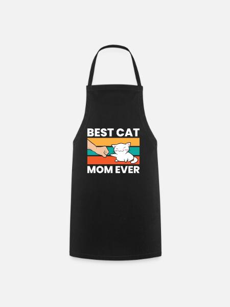 Best Cat Mom Ever - Cooking Apron - black