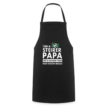 I BIN A STEIRER PAPA STEIERMARK VATERTAG GESCHENK - Kochschürze - Schwarz - Vorne - AI Model Male 185 dark (185cm)