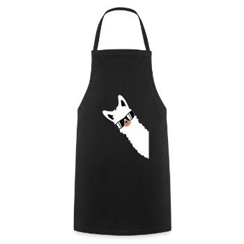 Lama Llama Alpaca with Sunglasses - Cooking Apron - black - Front - AI Model Male 185 dark (185cm)