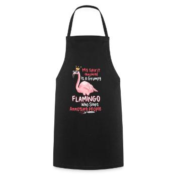 My Spirit Animal Is A Grumpy Flamingo - Tablier de cuisine - noir - Devant - AI Model Male 185 dark (185cm)