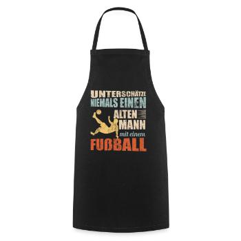 Fußball Fussball alter Mann Retro Geschenk - Kochschürze - Schwarz - Vorne - AI Model Male 185 dark (185cm)
