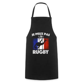 Je peux pas j'ai Rugby - Tablier de cuisine - noir - Devant - AI Model Male 185 dark (185cm)
