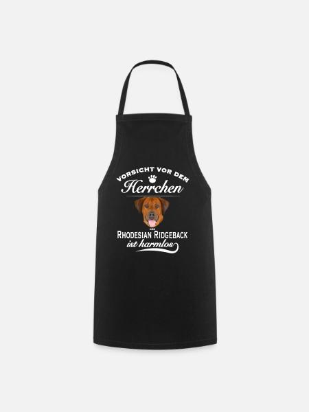 Vorsicht vor dem Herrchen - Rhodesian Ridgeback - Kochschürze - Schwarz