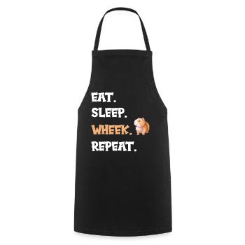 Cobaye Eat sleep wheek repeat sort - Tablier de cuisine - noir - Devant - AI Model Male 185 dark (185cm)
