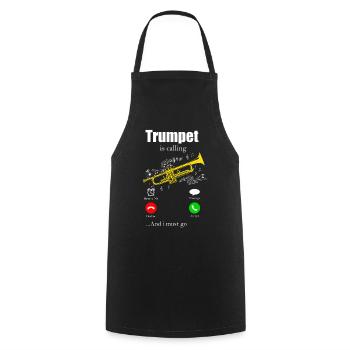 Trompete - Kochschürze - Schwarz - Vorne - AI Model Male 185 dark (185cm)