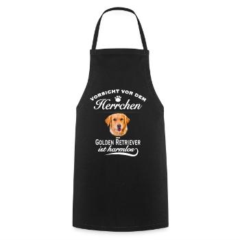 Golden Retriever - Golden Retriever Hund - Kochschürze - Schwarz - Vorne - AI Model Male 185 dark (185cm)