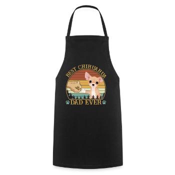 Best Chihuahua Dad Ever Vintage Retro Sunset - Kochschürze - Schwarz - Vorne - AI Model Male 185 dark (185cm)