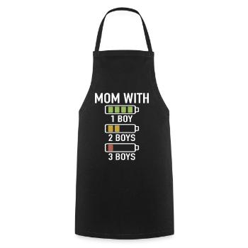 Maman avec trois garçons Battery Empty maman avec 3 fils - Tablier de cuisine - noir - Devant - AI Model Male 185 dark (185cm)