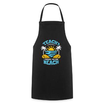 Teacher Holiday Beach Summer Vacation Gift - Cooking Apron - black - Front - AI Model Male 185 dark (185cm)