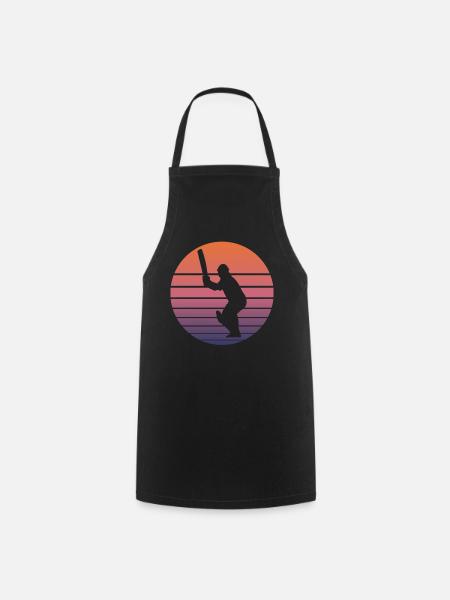 Cricket Players Fans Cricket Gift Retro - Cooking Apron - black