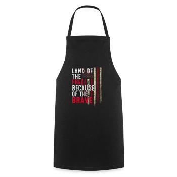 Land Of The Free Because Of The Brave - Memorial D - Cooking Apron - black - Front - AI Model Male 185 dark (185cm)