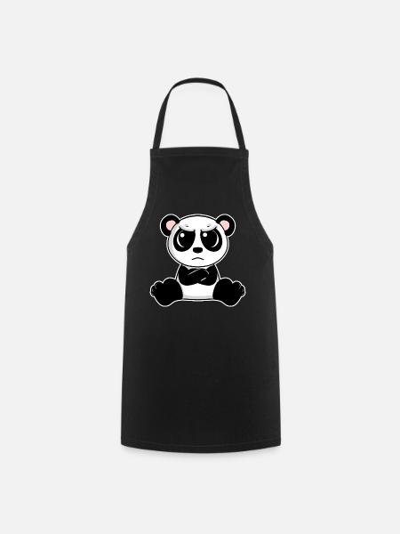 Niedlicher Panda ist genervt - Kochschürze - Schwarz