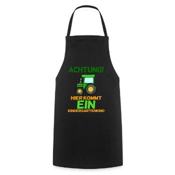 Achtung Kindergartenkind Traktor - Kochschürze - Schwarz - Vorne - AI Model Male 185 dark (185cm)