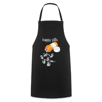 Happy Pills Raccoon - Tablier de cuisine - noir - Devant - AI Model Male 185 dark (185cm)