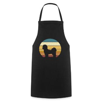 Shih Tzu - Cooking Apron - black - Front - AI Model Male 185 dark (185cm)
