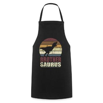 BrotherSaurus dinosaure Dino Brother Saurus - Tablier de cuisine - noir - Devant - AI Model Male 185 dark (185cm)