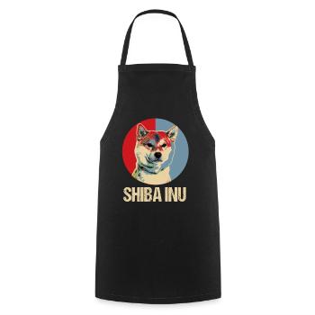 Shiba Inu - Cooking Apron - black - Front - AI Model Male 185 dark (185cm)